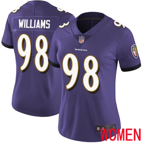 Baltimore Ravens Limited Purple Women Brandon Williams Home Jersey NFL Football 98 Vapor Untouchable